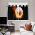 thumbnail image 5 of Golf Ball Kitchen Curtains Short 45 Inch Length, Sport Modern Glowing Burning Classic Art Grommet Top Bedroom Living Room Curtains, Light Filtering Cafe Curtain Drapes 2 Panels Set 84''x45'', 5 of 9