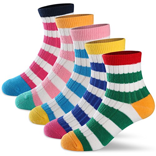 Girls' Socks Kids Toddlers Little Girls Fashion Cotton Striped Seamless ...