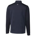 thumbnail image 3 of Men's Cutter & Buck Navy West Virginia Mountaineers Traverse Stripe Quarter-Zip Pullover Top, 3 of 3