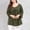 *Army Green, variant on ClodeEU Women's Plus Size Raglan Sleeve Top ,Pleated Round Neck 3/4 Sleeve Loose Fit Blouse Yellow,Womens Plus XL