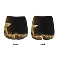 thumbnail image 4 of Lsque Gold Glittering Stars Printed Women's Running Shorts with Liner Pockets,Elastic Quick Dry Workout Athletic Gym Yoga Shorts,Womens High Waist Shorts-, 4 of 7