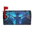 thumbnail image 2 of Lsque Futuristic Blue Light Wolf Mailbox Cover Standard Size ,Magnetic Mailbox Covers Post Wraps Letter Box Cover -21x18 in, 2 of 9
