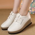 thumbnail image 2 of EKVAHL Women's Lace‑Up Wedge Platform Sneakers, Round Toe Lightweight Casual Walking Shoes Heightening Effect Waterproof wear-Resistant Daily Footwear, 2 of 5
