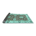 thumbnail image 2 of Ahgly Company Indoor Square Oriental Light Blue Traditional Area Rugs, 6' Square, 2 of 4