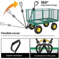 thumbnail image 4 of Elleree 880 Lbs Oversized Steel Garden Carts and Wagons,Heavy Duty Mesh Garden Dump Cart Wheelbarrow with Removable Sides and Liner for Yard Lawn, 4 of 12