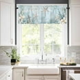 thumbnail image 3 of Teal Ocean Coastal Kitchen Curtains, Summer Beach 3-Piece Kitchen Curtain Valance and Tiers Set 36 Inch Length, Nautical Coral Starfish Rod Pocket Half Window Curtains for Cafe Living Room Bathroom, 3 of 7