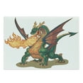 thumbnail image 1 of Dragon Cutting Board, Mythical Spitting Monster Dreamy Mascot Reptilian Culture Cartoon, Decorative Tempered Glass Cutting and Serving Board, Large Size, Hunter Green Dark Orange, by Ambesonne, 1 of 1