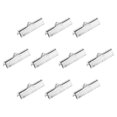 thumbnail image 1 of Unique Bargains 50Pack Ribbon Crimp Clamp Ends 25mm Cord End Clasp for DIY Craft Silver Tone, 1 of 7