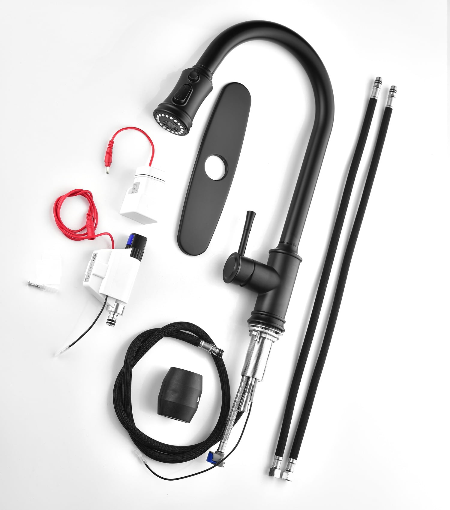 Izzovium Touch Kitchen Faucet with Pull Down Sprayer, 360° Swivel Matte Black Stainless Steel Faucet, Single Lever Handle, Touch Control for Easy Operation