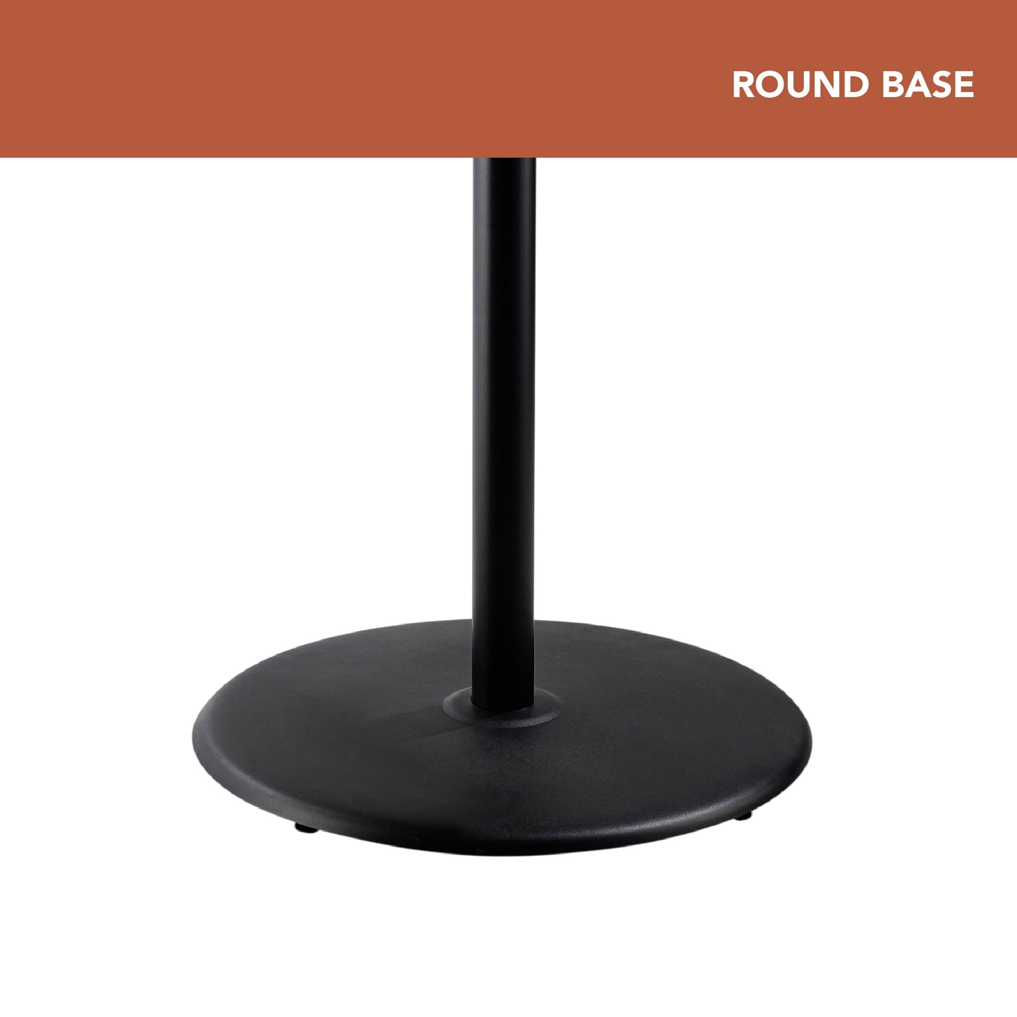 Hampden Furnishings Bennet Collection Steel Frame 36" Round Top, Round Base, 42" Height, Cafe Table, Black Frame/Grey Nebula Top