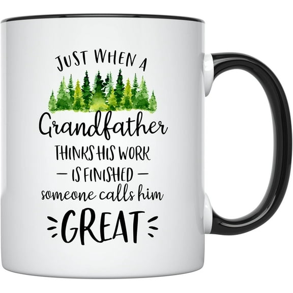 YouNique Designs Great Grandpa Announcement Mug, 11 Ounces, Pregnancy Announcement Great Grandparents, Great Grandpa Gifts, Great Grandpa Mug (White)