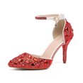 thumbnail image 3 of XIHAHA-Sandalias de tacón alto para mujer, zapatos de fiesta de Color, diseño Floral, con diamantes completos, 3 of 5