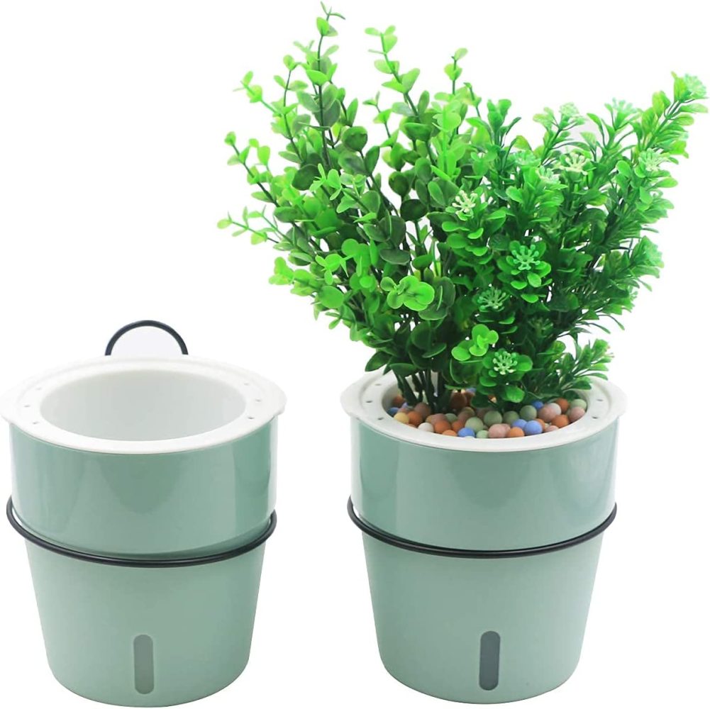 2 Pack Visible Water Level Flower pots, Water Plants Pots Self Watering