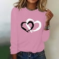 thumbnail image 2 of Mikilon Women's 3/4 Sleeves Sweatshirts Fashion Graphic Print Blouse Round Neck Casual Tops, 2 of 4