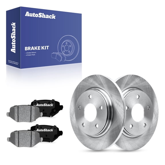 AutoShack Rear Solid Brake Rotors   Ceramic Pads 6-PC Brake Kit Replacement for 2012-2016 Dodge Grand Caravan 2012-2016 Chrysler Town & Country 2013 Dodge Journey 2012-2015 Ram C/V 12" (304.9 mm)