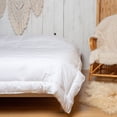 thumbnail image 5 of Melissa Linen Queen Size Down Alternative Comforter, Bamboo Jacquard Cotton, White, 5 of 6