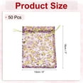 thumbnail image 2 of Organza Bag 5" x 7", Flower Heart Mesh Bags Drawstring Gift Bags Party Favor Bag Rose Red-Gold, 50Pcs, 2 of 6
