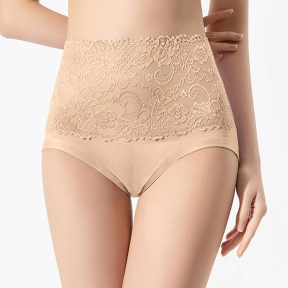 Bigersell Cotton Seamless Underwear Women Clearance Womens Briefs Underwear Bikini Panty Style P-1919 Spandex Thong Panties Thongs Briefs High Waist Women's Bikini Panties Beige XL