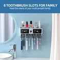 thumbnail image 4 of QCQHDU Toothbrush Holders for Bathrooms, 4 Cups Toothbrush Holder Wall Mounted with Toothpaste Dispenser, Bathroom Organizer Storage Accessories Set with 6 Toothbrush Slots, 4 of 6