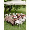thumbnail image 3 of Outdoor Tablecloth with Umbrella Hole and Zipper, Christmas Gnomes Rectangle Table Cloth 60x120 Inch Waterproof Tablecloth, Winter Xmas Gifts Snowflake Wooden Picnic Table Cover for Patio Camping, 3 of 7
