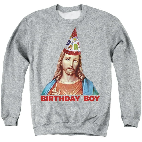 Generic: Christmas Christmas Jesus Birthday Boy Adult Crewneck Sweatshirt, Athletic Heather, Large