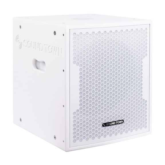 Sound Town CARME Series 1000W 15" White Powered Subwoofer with DSP (CARME-15SWPW)