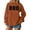 Coffee, variant on Certgust Sweatshirt Women Under $10 Womens Autumn Long Sleeve T Shirt with Print Loose Plus Size Top for Casual Everyday Wear