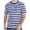 Dark Blue, variant on Mens Striped Shirt Two Tone Striped Summer Basic T-Shirt Crew Neck Pullovers for Summer Casual Black XXL
