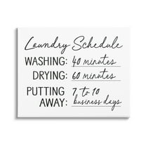 Stupell Industries Laundry Schedule Witty Text Casual Home Sign Graphic Art Gallery Wrapped Canvas Print Wall Art, Design by Lettered and Lined