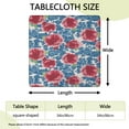 thumbnail image 2 of Square Tablecloth with Elastic Edges 34 * 34 Inch Waterproof Pioneer Pink Blue Rose Table Cover Washable Indoor and Outdoor for Party Kitchen Dinner Banquet Patio Picnic, 2 of 3