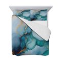 thumbnail image 7 of Teal Blue Marble Twin Size Down Alternative Comforter, Lightweight Comforter Quilt Bedding Set with Pillow Shams Abstract Artwork Aesthetic All Seasons Bed Comforter Duvet Insert 68"x86", 7 of 7