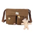 thumbnail image 2 of Bolso De Hombro Bolso bandolera para mujer Bolso de mensajero grande de lona japonesa (colgante de oso pardo), 2 of 8