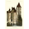 thumbnail image 2 of Petit, Victor 22x32 Black Ornate Wood Framed with Double Matting Museum Art Print Titled - French Chateaux in Brick II, 2 of 4