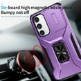 thumbnail image 6 of Dteck for Samsung Galaxy S23 with Camera Cover & Kickstand, Heavy Duty Military Grade Shockproof Rugged Slide Lens Protection 360 Rotate Ring Stand, Impact-Resistant Protective Bumper, purple, 6 of 8