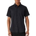 thumbnail image 1 of Camisa DKNY Negra Modern Fit de Algodón Stretch de Manga Corta, 1 of 5