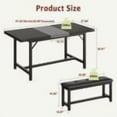 thumbnail image 3 of TEQIN Extendable Dining Room Table for 4-6 Person3-Piece Kitchen Table Set with 2 Upholstered Benches, Rectangular Kitchen Tables for  Dining Room, Kitchen, Living Room, 3 of 9