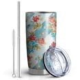 thumbnail image 2 of 20 Oz Pioneer Flower Coffee Tumbler Double Wall Insulated Stainless Steel Water Bottle | Metal Reusable Thermoses Flask with Cup Cap | Leak & Sweat Proof with Anti-Dust Lid, 2 of 7