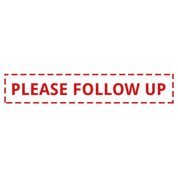 Printtoo Please Follow Up Self Inking Rubber Stamp Pre-Inked Office Stamp- Home Office Business Stationery, Red- 42 x 9 mm