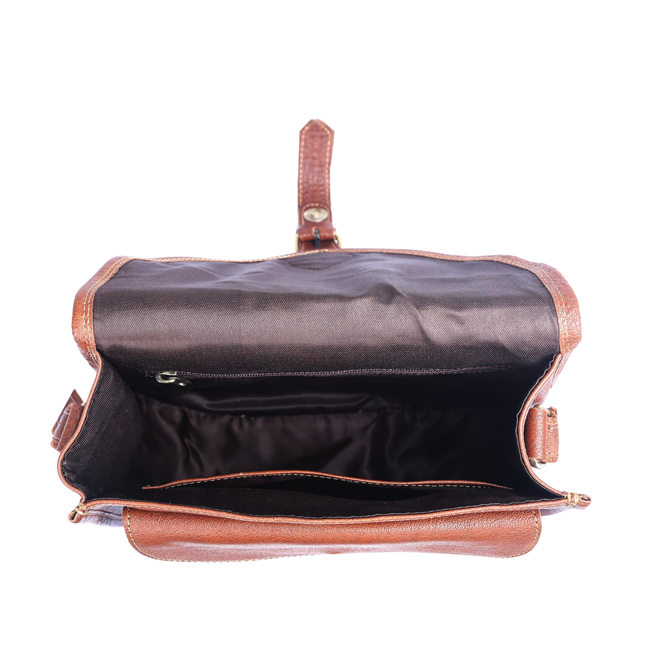 12-Inch Full-Grain Leather Crossbody Tote Bag for Women, Vintage Shoulder Purse with Multiple Pockets