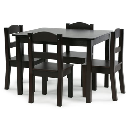 5pc Wood Table and Chairs Espresso - Humble Crew