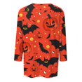 thumbnail image 4 of Camisa para mujer, moda informal, cuello cuadrado, manga 3/4, suelta, camiseta estampada de Halloween, top para mujer, 4 of 4