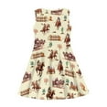 thumbnail image 4 of FOR U DESIGNS Horse Farm Girls Sleeveless Dress Casual A-Line Skater Dress for Kids 7-8 Years Old Spring Summer Round Neck Swing Dress Toddler Tank Sundress, 4 of 6
