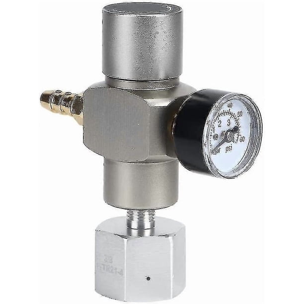 Co2 Pressure Regulator, 2 In 1 Mini Co2 Gas Regulator Soda Pressure Gauge With 3/8in To Tr21.4 Adapt
