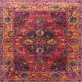thumbnail image 1 of Ahgly Company Indoor Square Mid-Century Modern Bright Maroon Red Oriental Area Rugs, 4' Square, 1 of 6