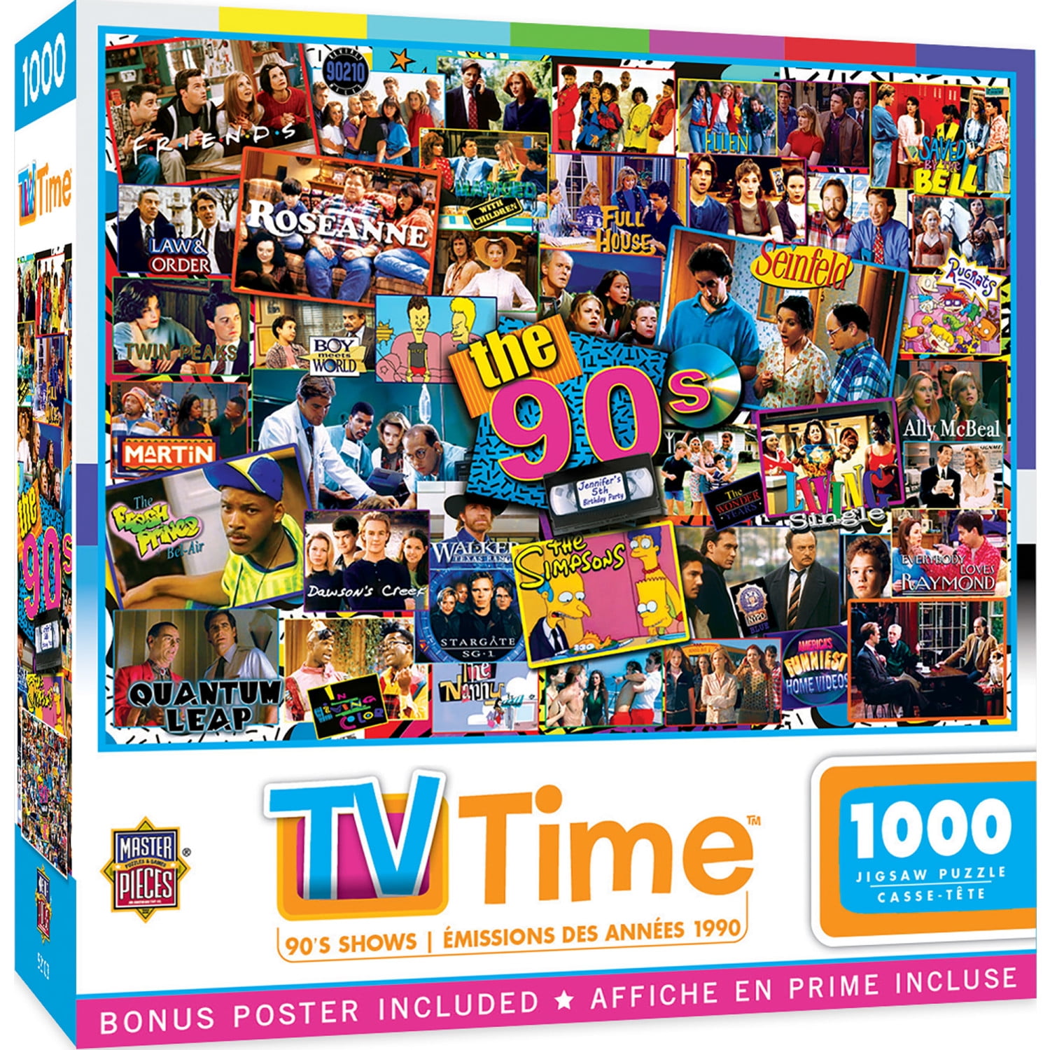 MasterPieces 1000 Piece Jigsaw Puzzle - Nostalgic 90s TV