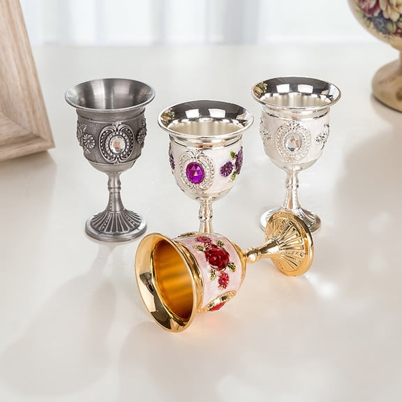 COMPUKAS Unbreakable Wine Glass Silver Reusable for Meals and Parties