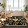 thumbnail image 3 of Design&I 8'x10' Washable Area Rug Extra Large Skid-Resistant Low Profile Bamboo Snake Sofa Gothic Boho Vintage Trellis Bird Scroll Border for Living Room, Family, 3 of 7