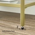 thumbnail image 3 of VASAGLE 51.2" Console Sofa Entry Table with 3 Shelves Metal Frame Tempered Glass Shelf Modern Style for Entryway Living Room Bedroom Gold Color, 3 of 10