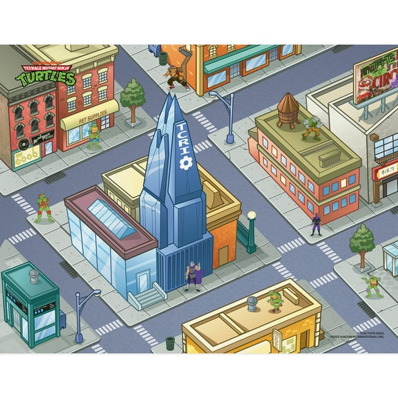 Imaginmat: Deluxe - TMNT - Floor Playmat & Toy Car, 30.5 x 20.5", Character Vehicle & Road Accessories, Durable EVA Foam Mat, Licensed, Kids Ages 3 