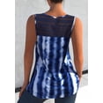 thumbnail image 2 of Women's Tie-Dye Crisscross Neck Tank Top Sleeveless Casual Tunic Lace Back Detail Loose A-Line Summer Basic Tee Plus Size Bohemian Top, 2 of 3